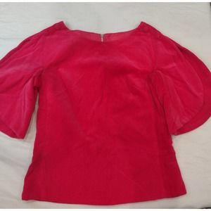 Geno Womens Vintage Bright Top Sz 12 Fuchsia Pink Velvet Open Sleeve Fairycore